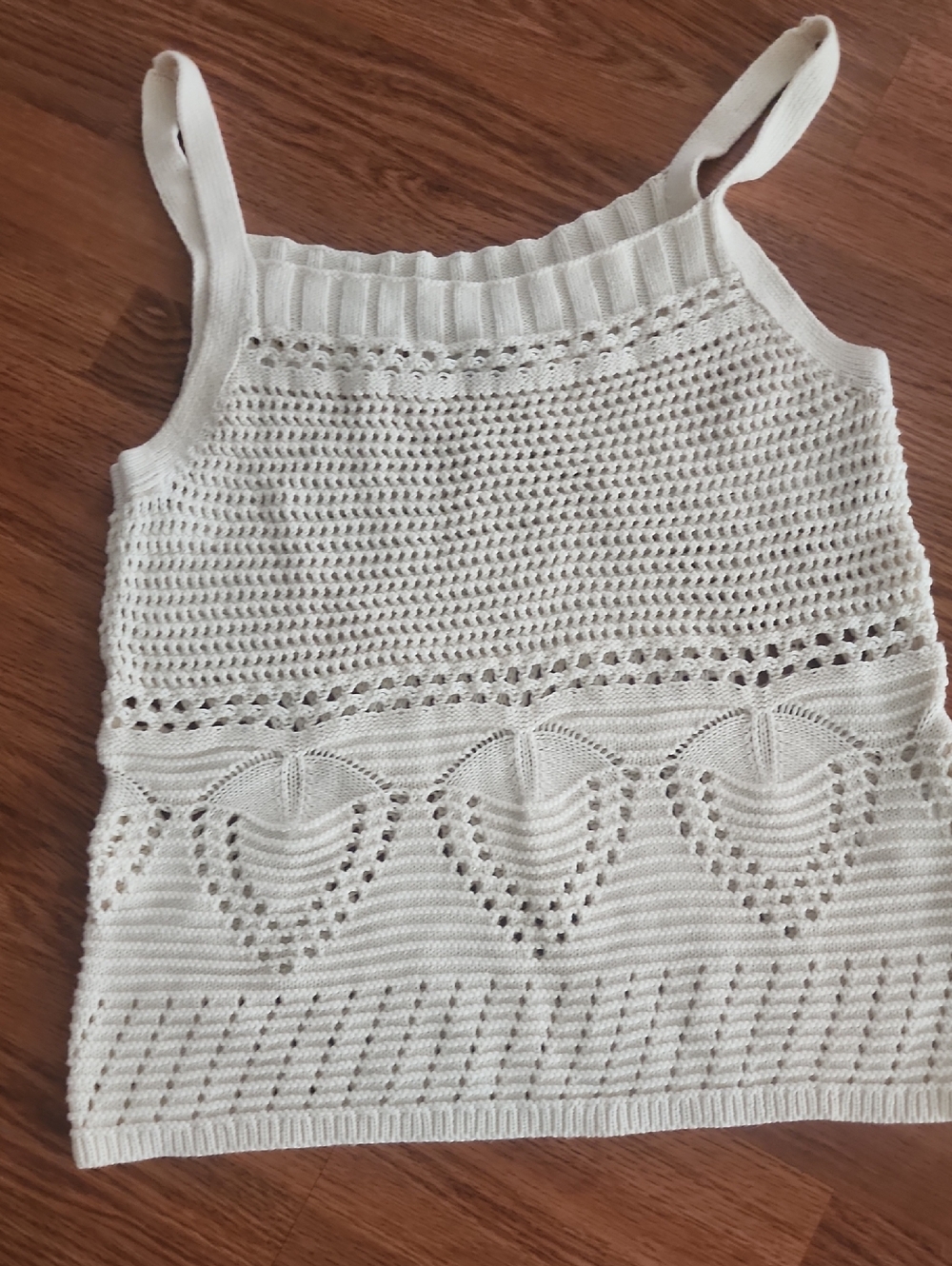 Lucky Brand Cream Crochet Knit Tank